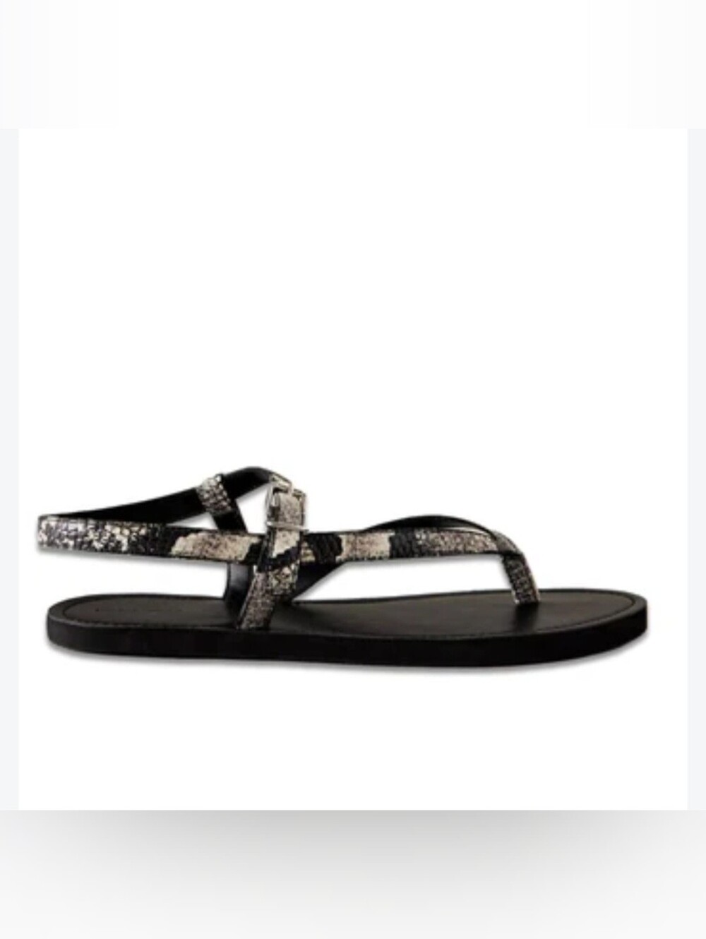 Pilcro Anthropologie Black/ Silver Snake-Print Strapy NWOT Size 9.5- 10